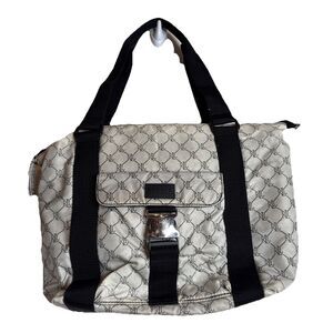 Lauren Ralph Lauren Signature Monogram Y2K Shoulder Bag Purse Travel Tote Buckle